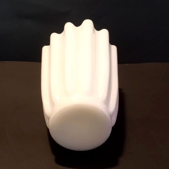 Vintage Fostoria Celestial Asymmetrical Milk Glass Vase Mid Century Elegance - Picture 2 of 6